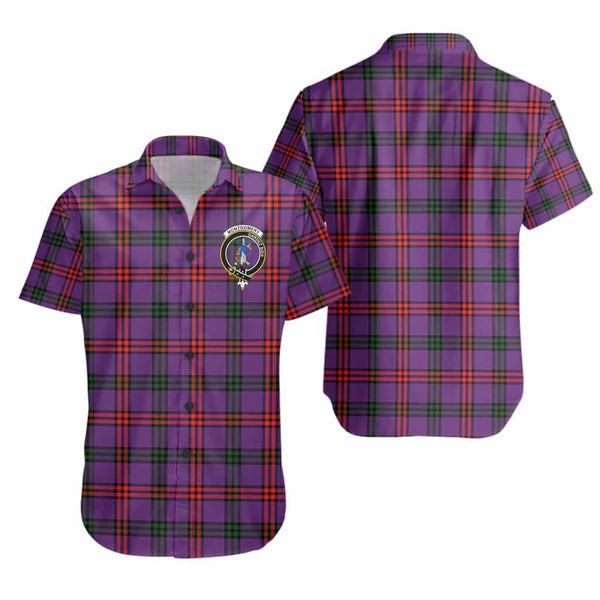 Scottish Montgomery Clan Crest Tartan Short Sleeve Shirt Tartan Plaid