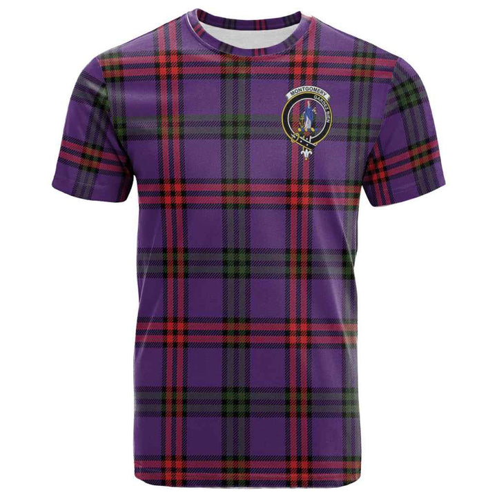 Scottish Montgomery Clan Crest Tartan T-Shirt Front Side Tartan Plaid