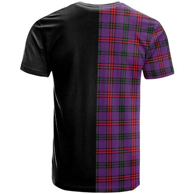 Scottish Montgomery Clan Crest Tartan T-Shirt Half in Me Back Side Tartan Plaid