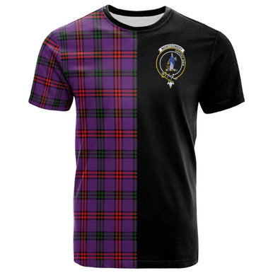 Scottish Montgomery Clan Crest Tartan T-Shirt Half in Me Front Side Tartan Plaid