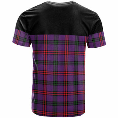 Scottish Montgomery Clan Crest Tartan T-Shirt - Horizontal Style Back Side Tartan Plaid