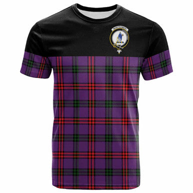 Scottish Montgomery Clan Crest Tartan T-Shirt - Horizontal Style Front Side Tartan Plaid