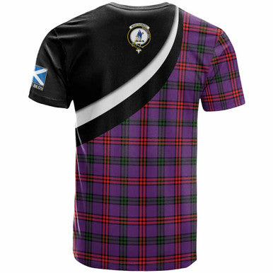 Scottish Montgomery Clan Crest Tartan T-Shirt - Scotland Forever Style Back Side Tartan Plaid