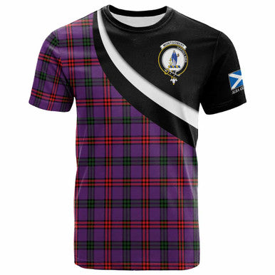 Scottish Montgomery Clan Crest Tartan T-Shirt - Scotland Forever Style Front Side Tartan Plaid