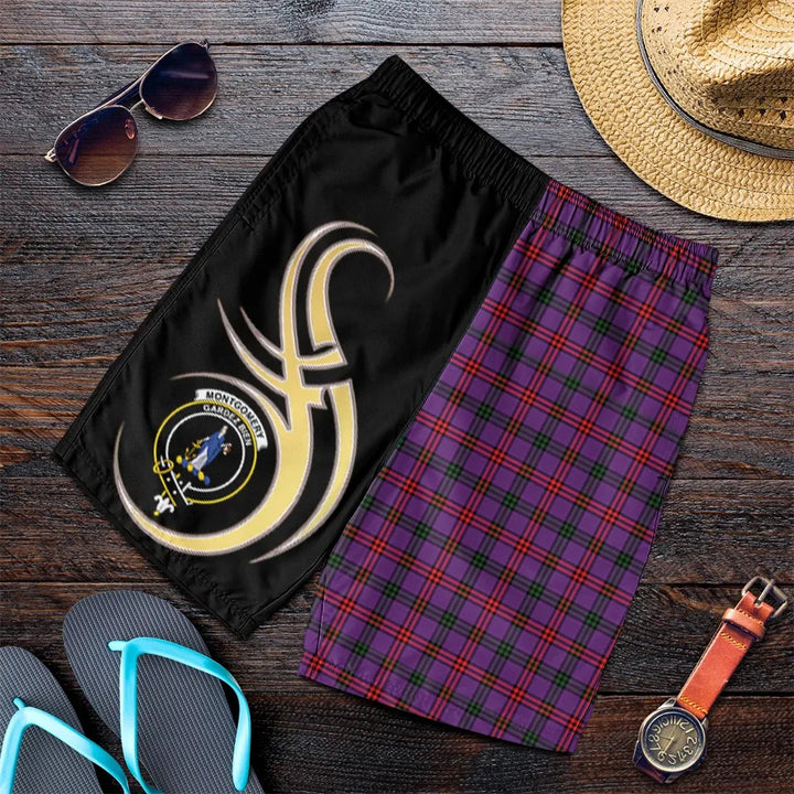 Scottish Montgomery Modern Clan Crest Tartan Believe in Me Men's Shorts