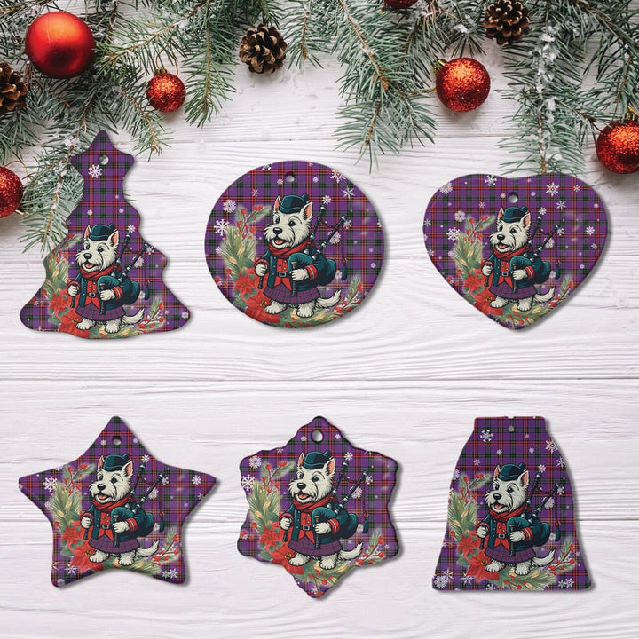 Scottish Montgomery Modern Clan Tartan Ceramic Ornament Cute Scottish Terrier Dog All Style Tartan Plaid