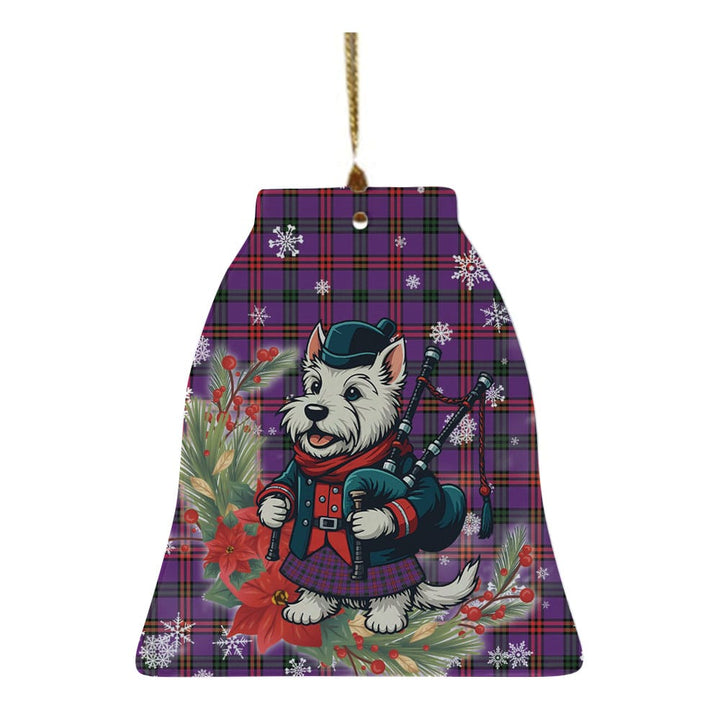 Scottish Montgomery Modern Clan Tartan Ceramic Ornament Cute Scottish Terrier Dog Bell Style Tartan Plaid