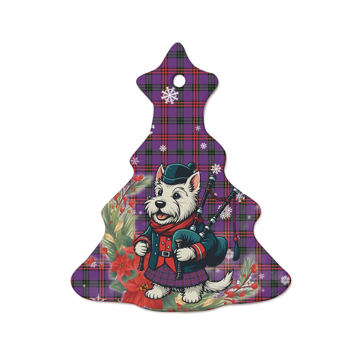 Scottish Montgomery Modern Clan Tartan Ceramic Ornament Cute Scottish Terrier Dog Tree Style Tartan Plaid