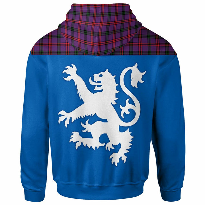 Scottish Montgomery Modern Clan Tartan Hoodie - Lion Rampant of Scotland With Flag back Side Tartan Plaid