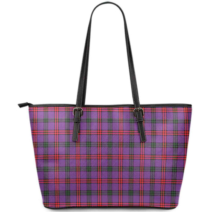 Scottish Montgomery Modern Clan Tartan Leather Tote Tartan Plaid