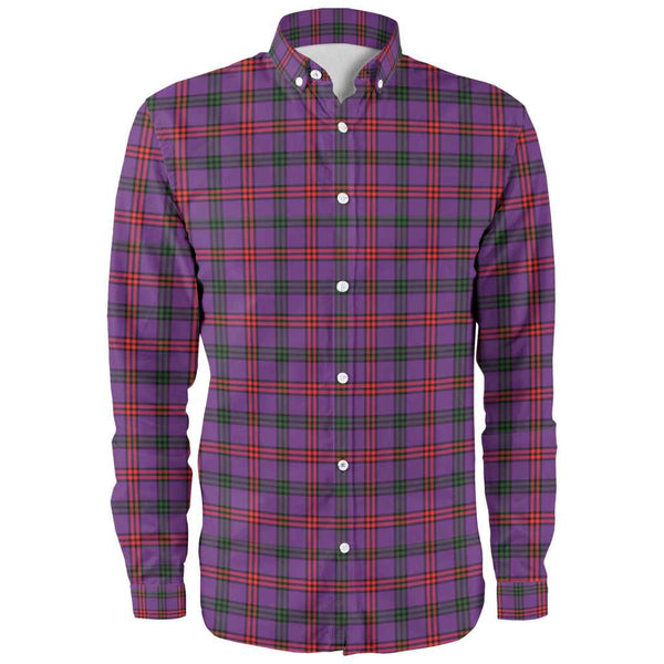 Scottish Montgomery Modern Clan Tartan Long Sleeve Shirt Front Side Tartan Plaid