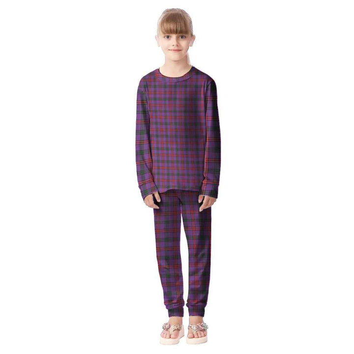 Scottish Montgomery Modern Clan Tartan Pajama Set Kid Front Side Tartan Plaid