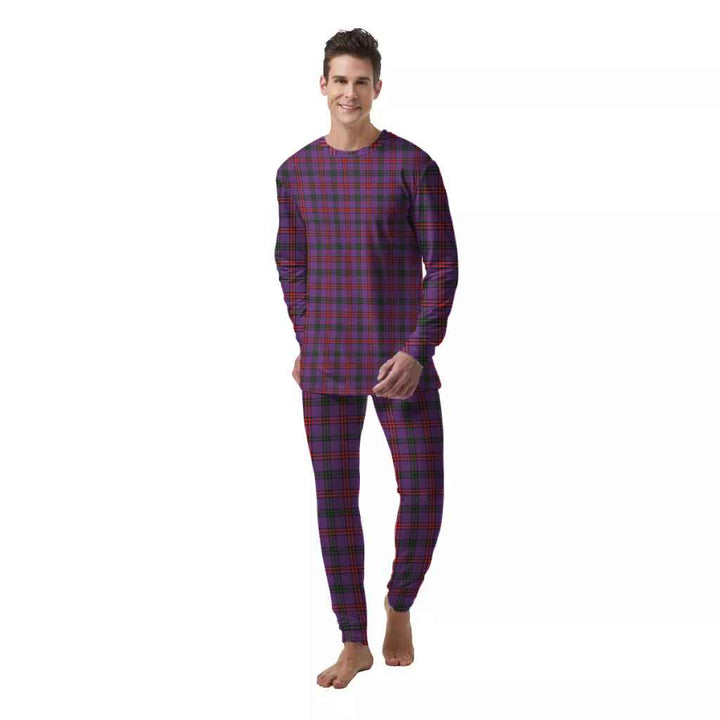 Scottish Montgomery Modern Clan Tartan Pajama Set  Men Front Side Tartan Plaid