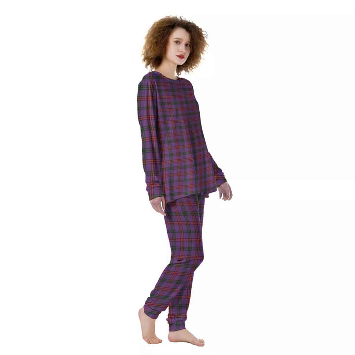 Scottish Montgomery Modern Clan Tartan Pajama Set Women Front Side Tartan Plaid