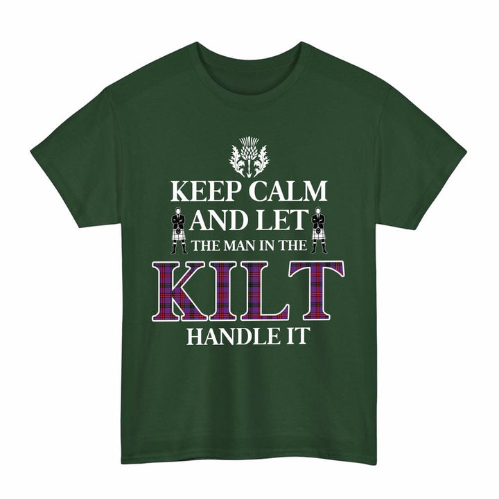 Scottish Montgomery Modern Clan Tartan T-Shirt - Keep Calm Tartan Plaid Forest Green Color