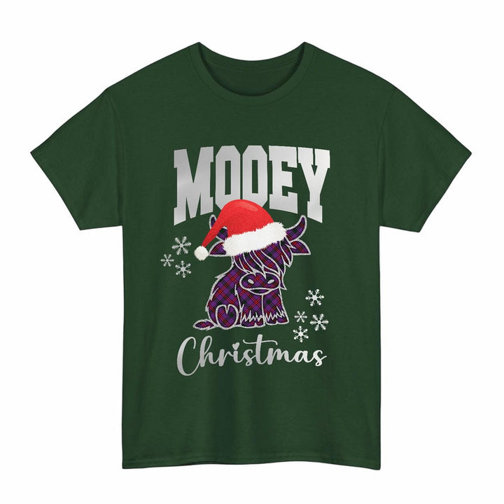 Scottish Montgomery Modern Clan Tartan T-Shirt - Mooey Christmas Tartan Plaid Forest Green Color