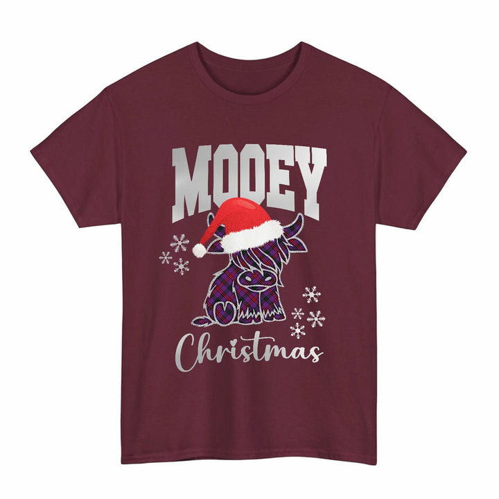 Scottish Montgomery Modern Clan Tartan T-Shirt - Mooey Christmas Tartan Plaid Maroon Color