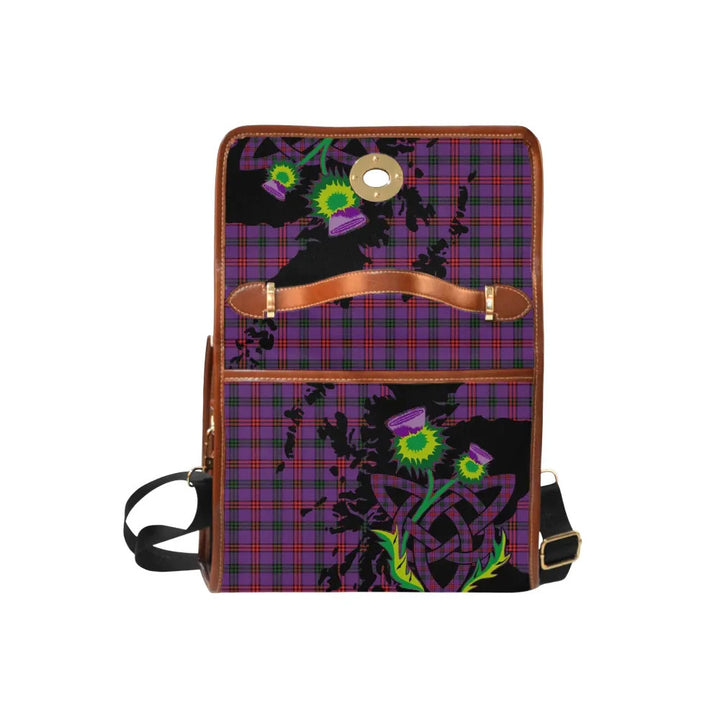 Scottish Montgomery Modern Clan Tartan Waterproof Canvas Bag With Thistle Tartan Plaid 6