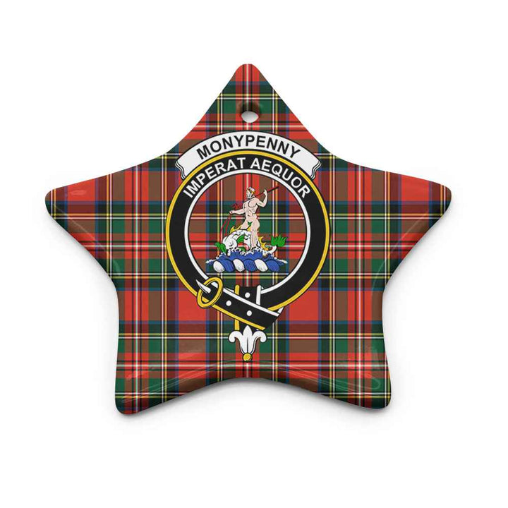 Scottish Monypenny Clan Crest Tartan Ceramic Ornament Star Shape Tartan Plaid