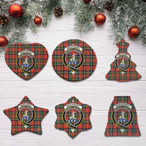 Scottish Monypenny Clan Crest Tartan Ceramic Ornament All Tartan Plaid