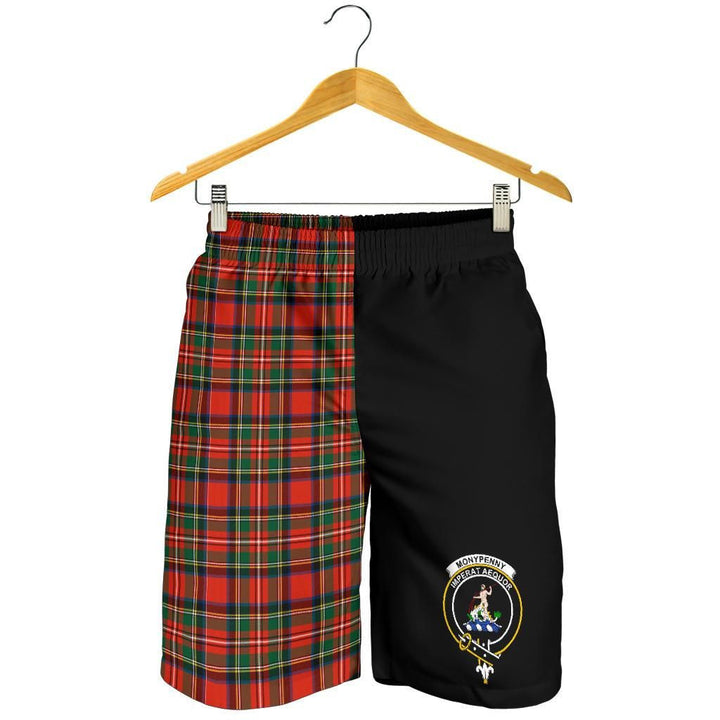 Scottish Monypenny Clan Crest Tartan Half of Me Men's Shorts