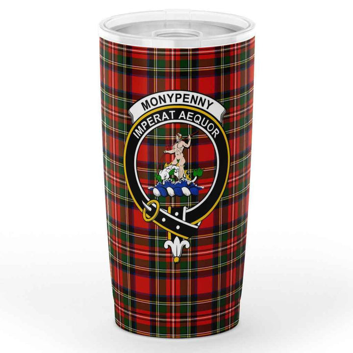 Scottish Monypenny Clan Crest Tartan Insulated Tumbler Tartan Plaid 1