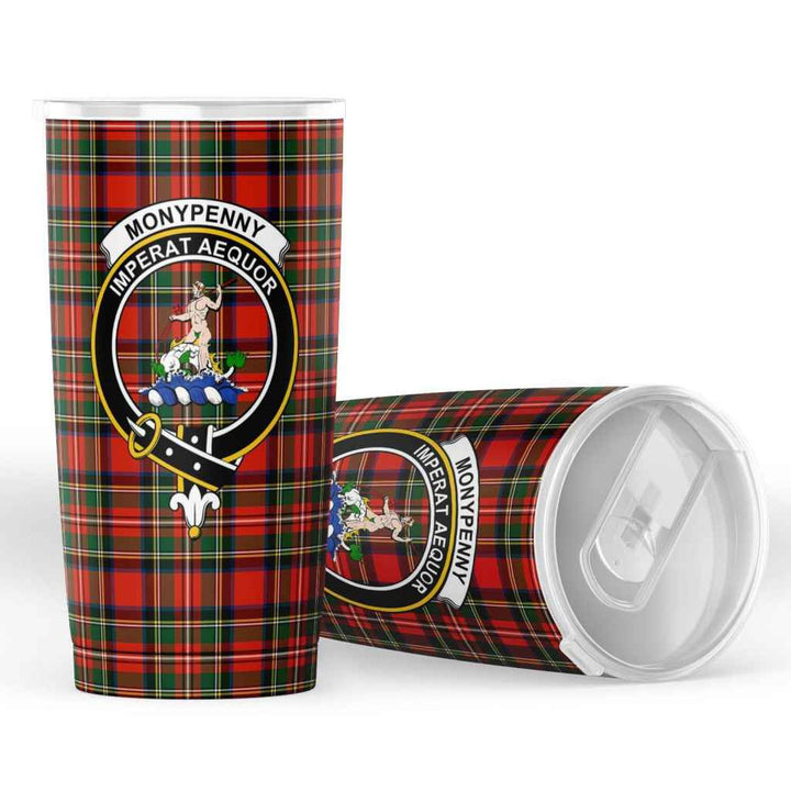 Scottish Monypenny Clan Crest Tartan Insulated Tumbler Tartan Plaid 4