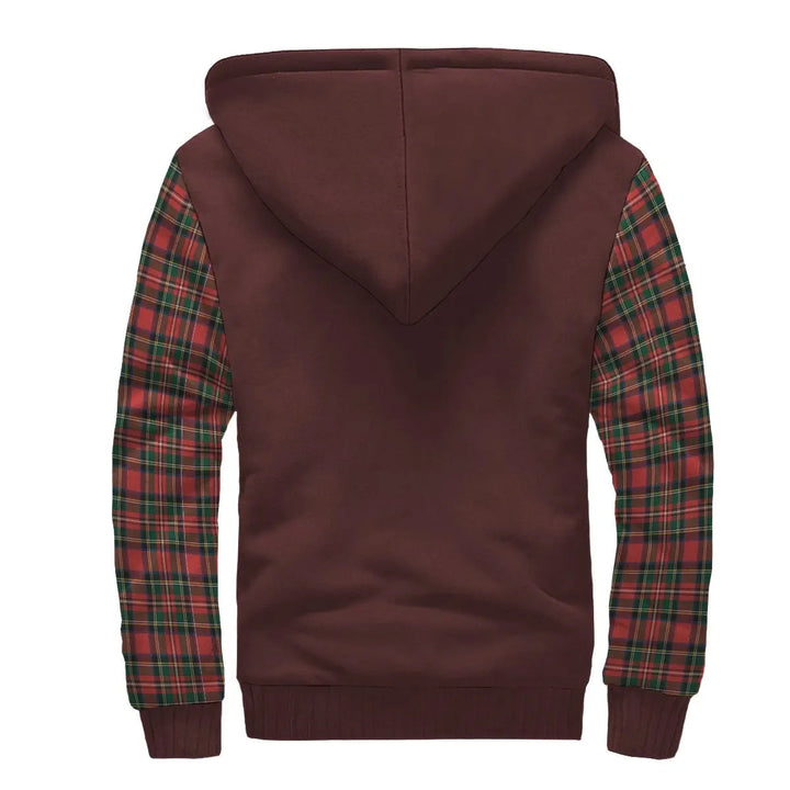 Scottish Monypenny Clan Crest Tartan Plaid Sleeve Sherpa Hoodie