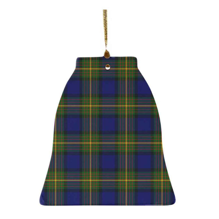 Scottish More (Muir) Clan Tartan Ceramic Ornament Bell Shape Tartan Plaid