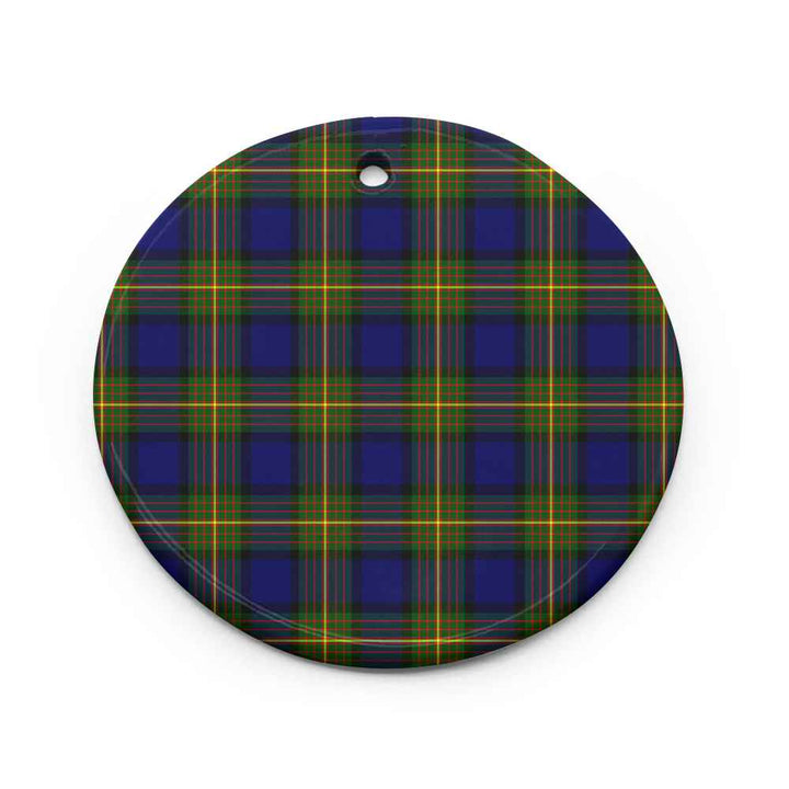 Scottish More (Muir) Clan Tartan Ceramic Ornament Circle Shape Tartan Plaid