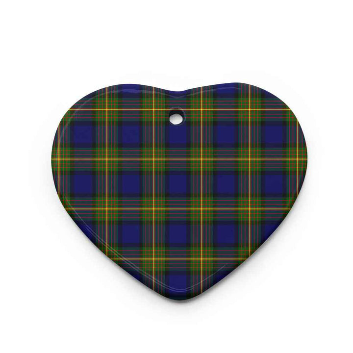 Scottish More (Muir) Clan Tartan Ceramic Ornament Heart Shape Tartan Plaid