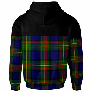 Scottish More (Muir) Clan Tartan Hoodie - Horizontal Style Back Side Tartan Plaid