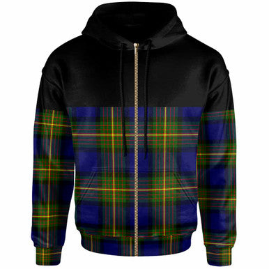 Scottish More (Muir) Clan Tartan Hoodie - Horizontal Style Zip Tartan Plaid