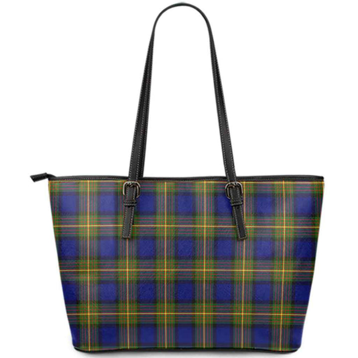 Scottish More (Muir) Clan Tartan Leather Tote Tartan Plaid