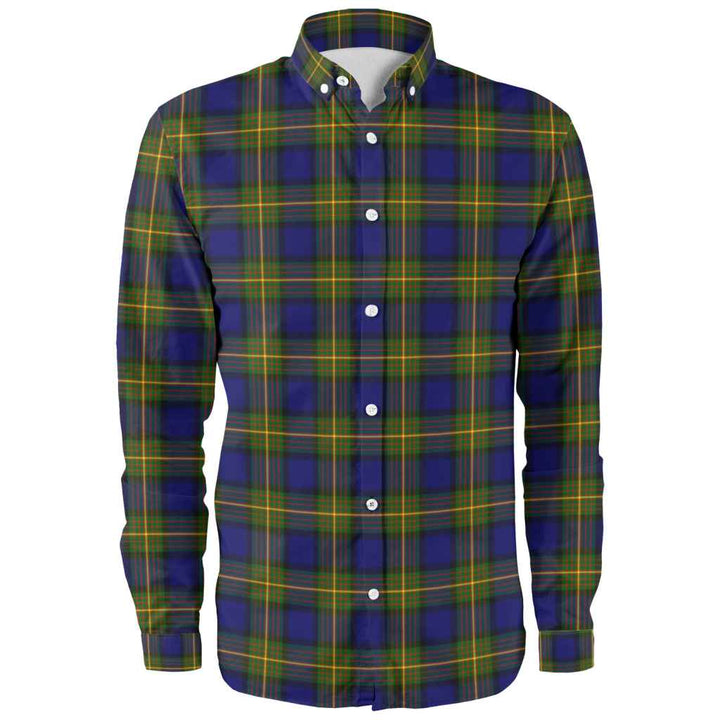 Scottish More (Muir) Clan Tartan Long Sleeve Shirt Front Side Tartan Plaid