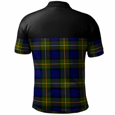 Scottish More (Muir) Clan Tartan Polo Shirt - Horizontal Style Back Side Tartan Plaid