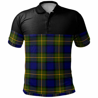 Scottish More (Muir) Clan Tartan Polo Shirt - Horizontal Style Front Side Tartan Plaid