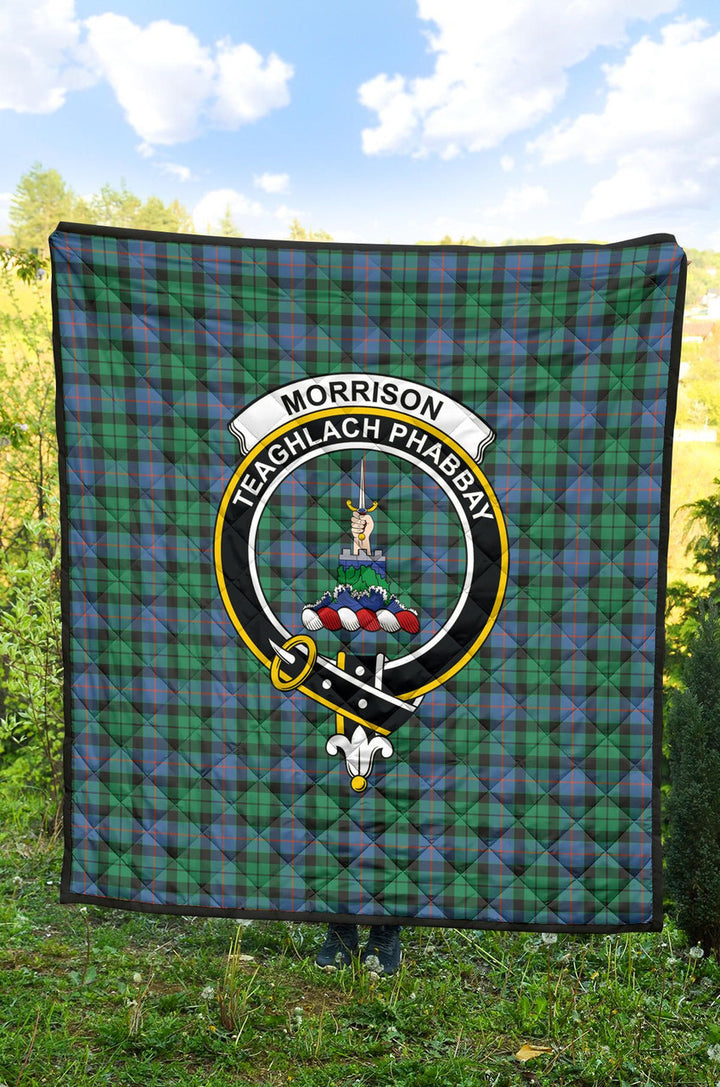 Scottish Morrison Ancient Clan Crest Tartan Quilt Tartan Plaid 2
