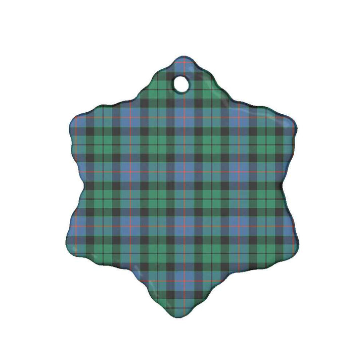 Scottish Morrison Ancient Clan Tartan Ceramic Ornament Snow Flake Shape Tartan Plaid