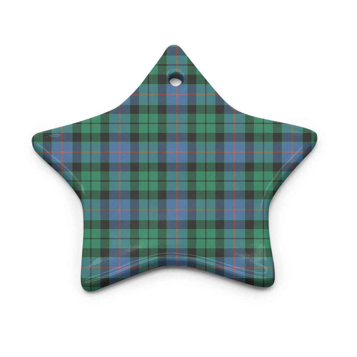 Scottish Morrison Ancient Clan Tartan Ceramic Ornament Star Shape Tartan Plaid