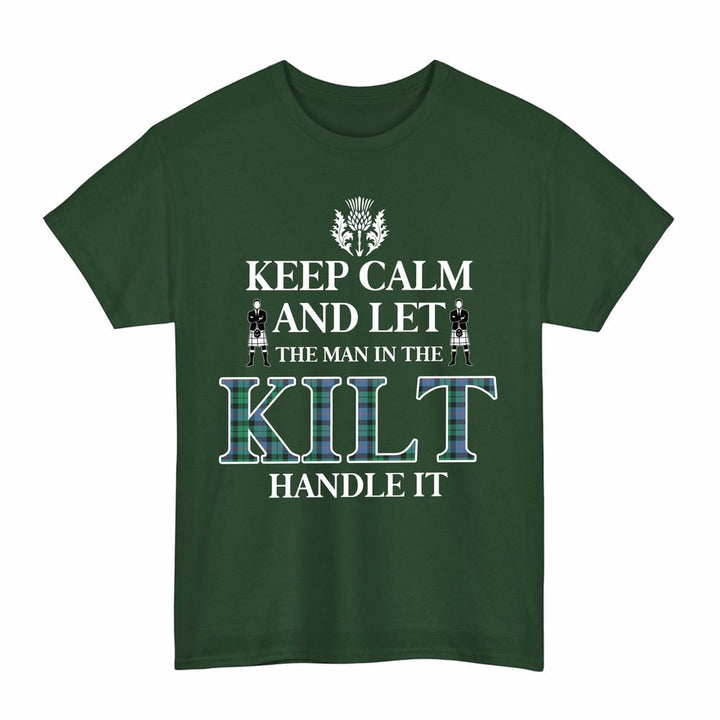 Scottish Morrison Ancient Clan Tartan T-Shirt - Keep Calm Tartan Plaid Forest Green Color