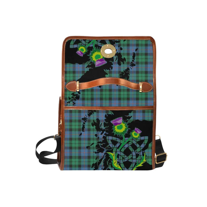 Scottish Morrison Ancient Clan Tartan Waterproof Canvas Bag With Thistle Tartan Plaid 6