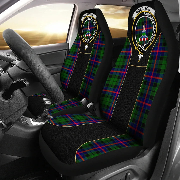 Scottish Morrison Clan Crest Tartan Car Seat Covers - Special Style 1