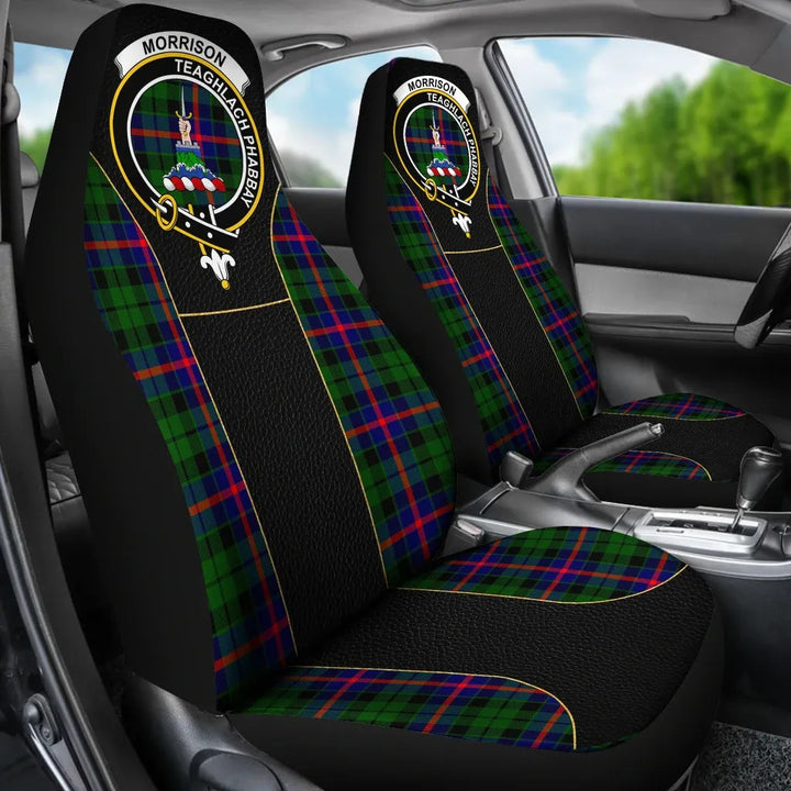 Scottish Morrison Clan Crest Tartan Car Seat Covers - Special Style 3