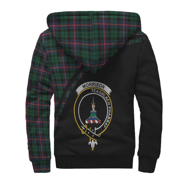 Scottish Morrison Clan Crest Tartan Curve Sherpa Hoodie