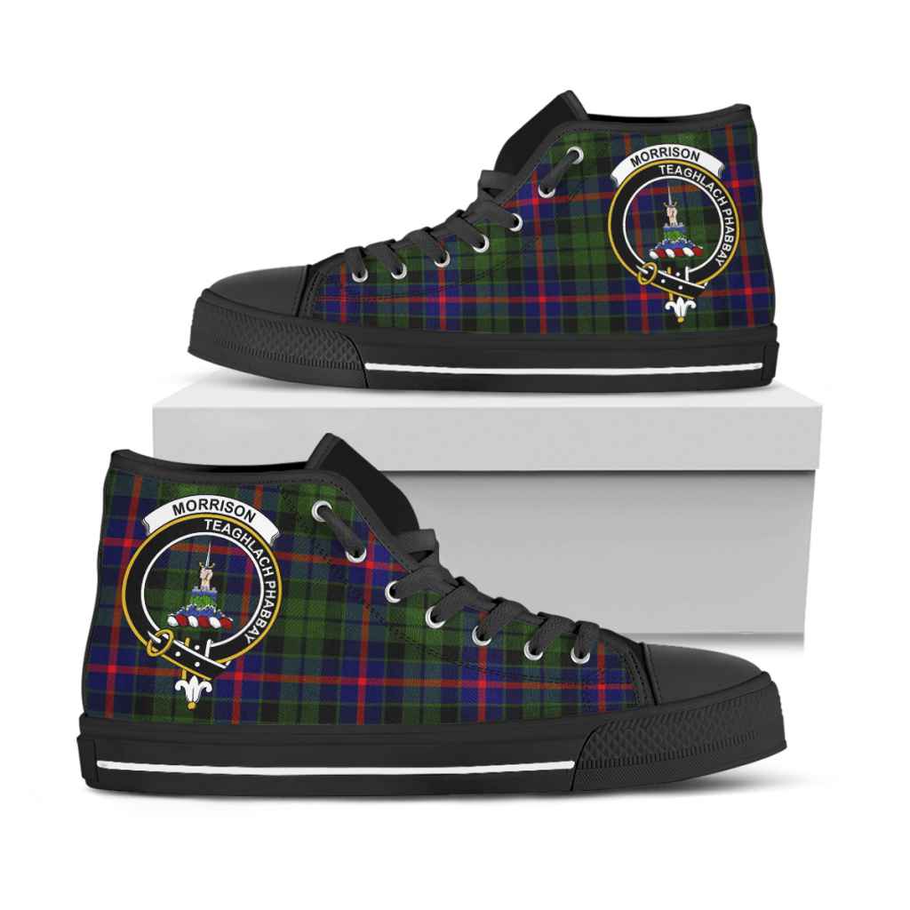 Scottish Morrison Clan Crest Tartan High Top Shoes – Tartan Plaid