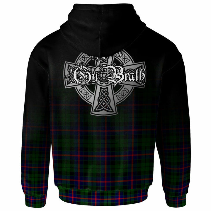Scottish Morrison Clan Crest Tartan Hoodie - Alba Gu Brath Family Crest Celtic Inspired Back Side Tartan Plaid