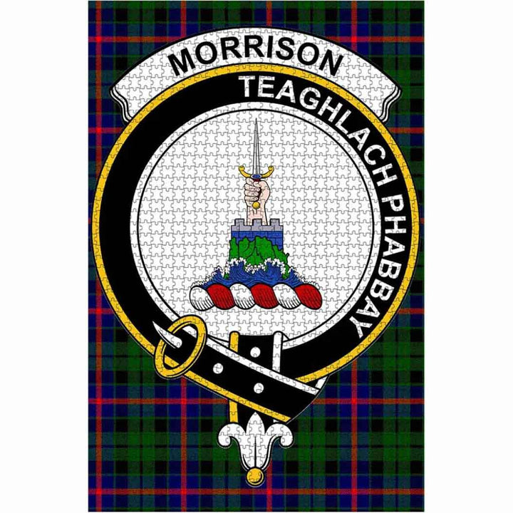 Scottish Morrison Clan Crest Tartan Jigsaw Puzzle 1