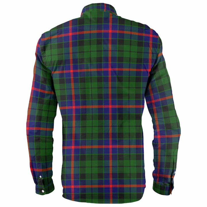 Scottish Morrison Clan Crest Tartan Long Sleeve Shirt Back Side Tartan Plaid