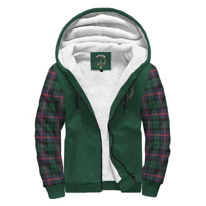 Scottish Morrison Clan Crest Tartan Plaid Sleeve Sherpa Hoodie